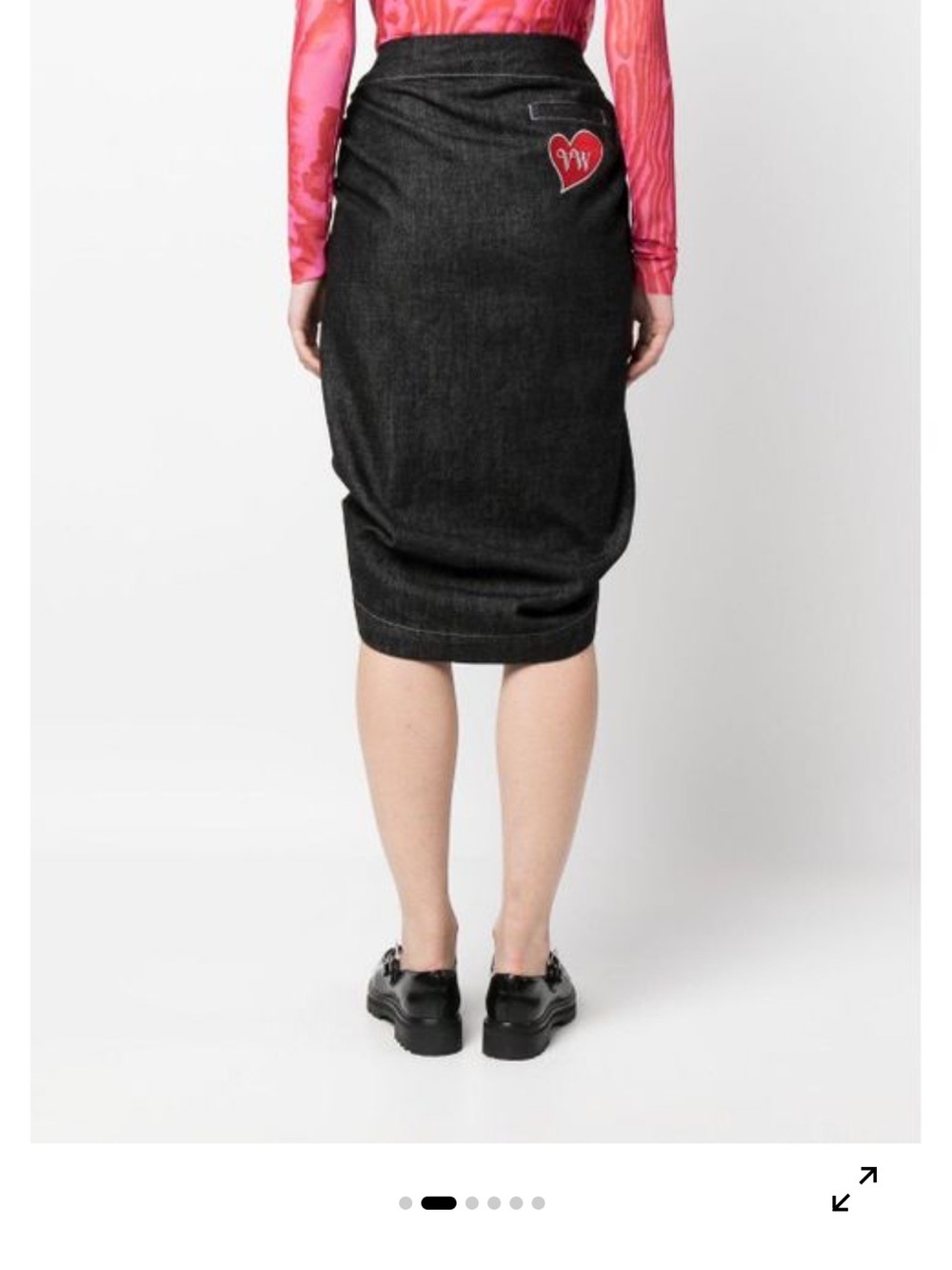 Vivienne Westwood Asymmetrical Black Denim Skirt with Front Zip - Picture 2 of 9